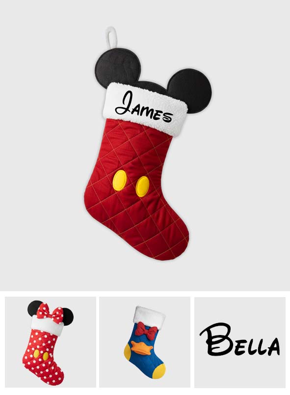 Personalized Mouse Shaped Christmas Stocking Gift for Kids Shaped Christmas Stocking GradoCreations