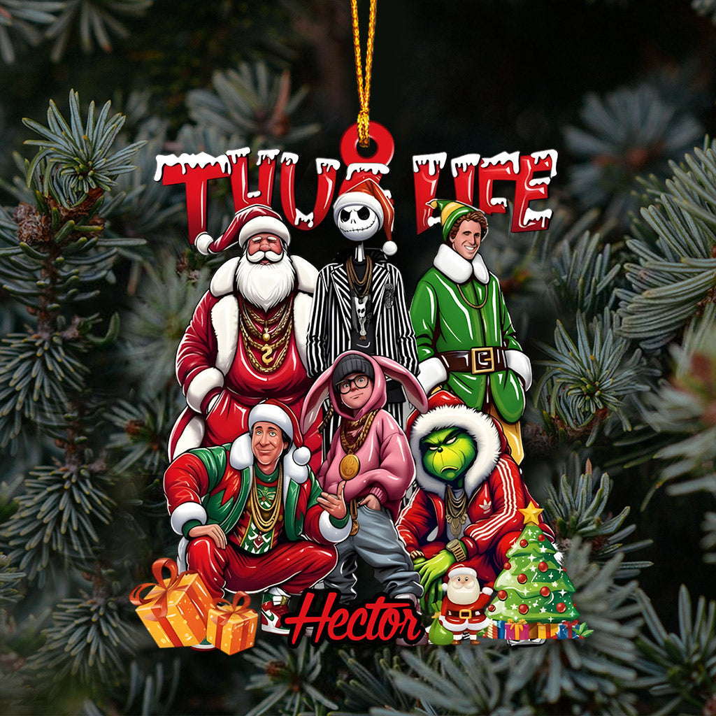 Personalized Thug Life Christmas Ornament Custom Name Gift Ornament GradoCreations