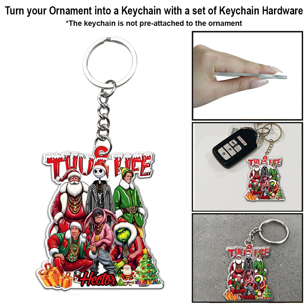 Personalized Thug Life Christmas Ornament Custom Name Gift Ornament GradoCreations