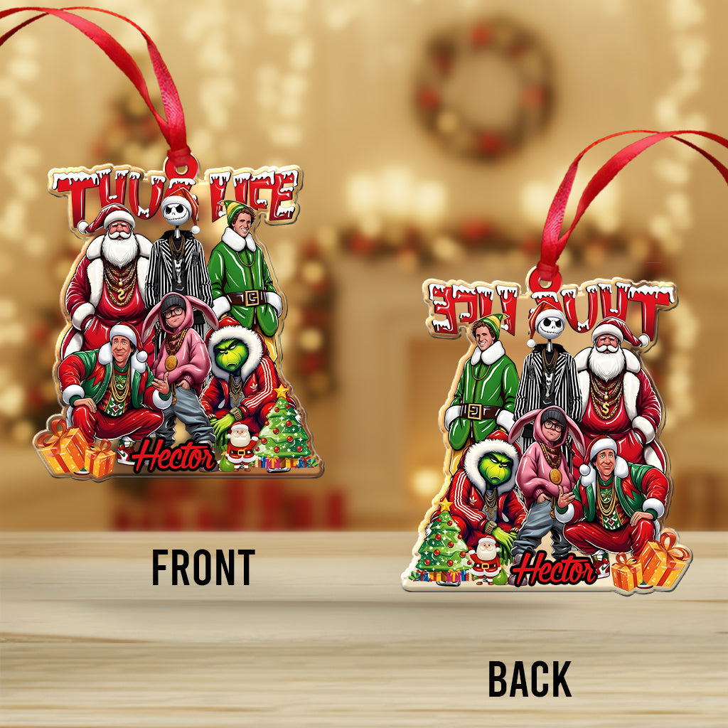 Personalized Thug Life Christmas Ornament Custom Name Gift Ornament GradoCreations