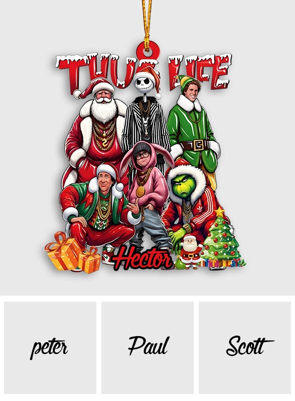 Personalized Thug Life Christmas Ornament Custom Name Gift Ornament GradoCreations