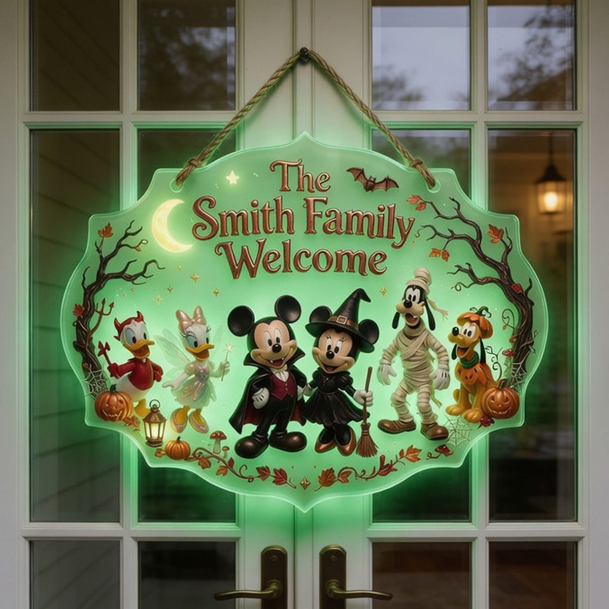 Personalized Luminous Halloween Acrylic Sign with Name Customization Luminous Acrylic Sign GradoCreations