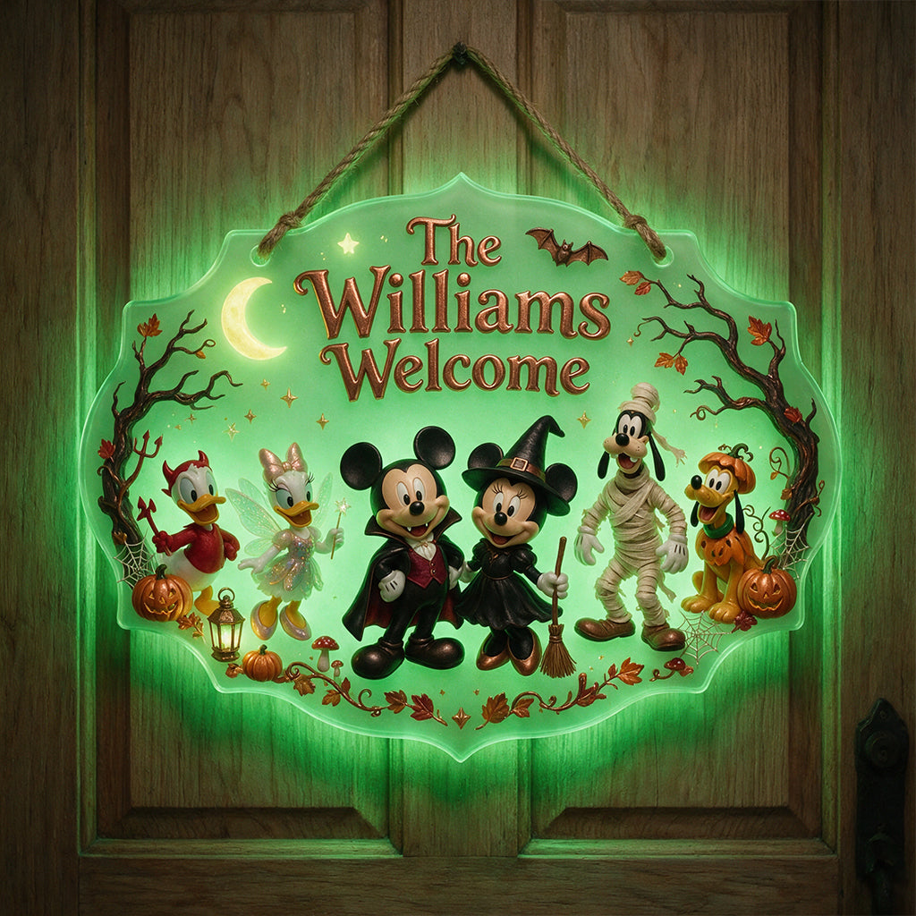 Personalized Luminous Halloween Acrylic Sign with Name Customization Luminous Acrylic Sign GradoCreations