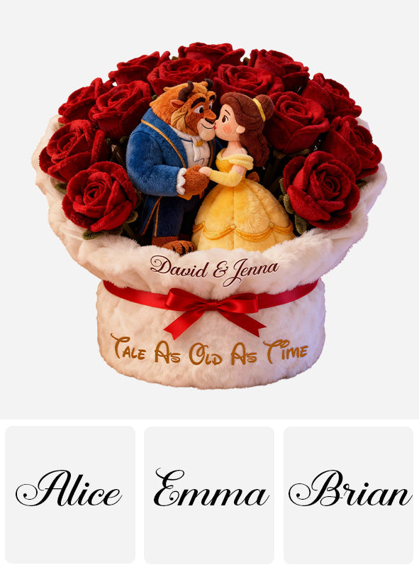 Personalized Faux Fur Shaped Pillow Beauty and the Beast Gift for Couples Faux Fur Shaped Pillow GradoCreations