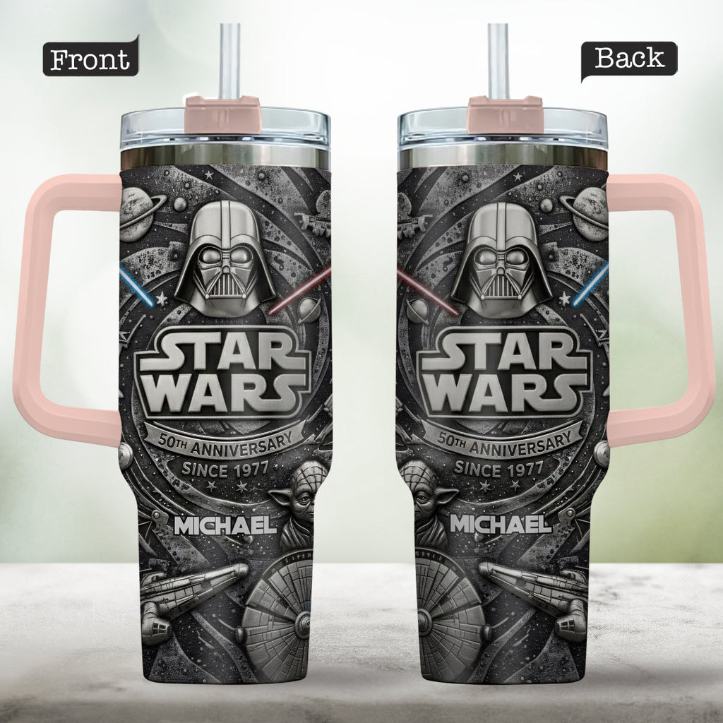 Personalized Star Wars 50th Anniversary Tumbler with Handle Gift Tumbler With Handle GradoCreations
