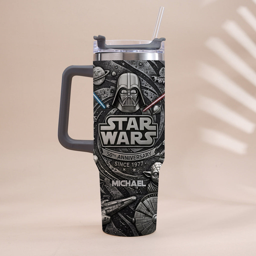 Personalized Star Wars 50th Anniversary Tumbler with Handle Gift Tumbler With Handle GradoCreations