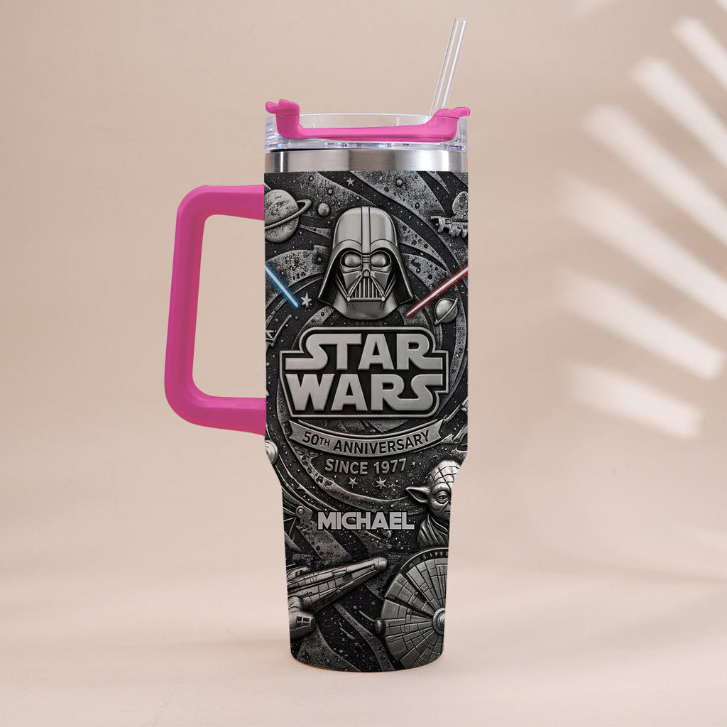 Personalized Star Wars 50th Anniversary Tumbler with Handle Gift Tumbler With Handle GradoCreations