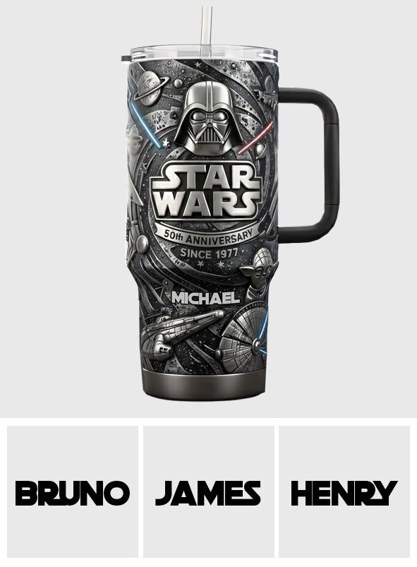 Personalized Star Wars 50th Anniversary Tumbler with Handle Gift Tumbler With Handle GradoCreations