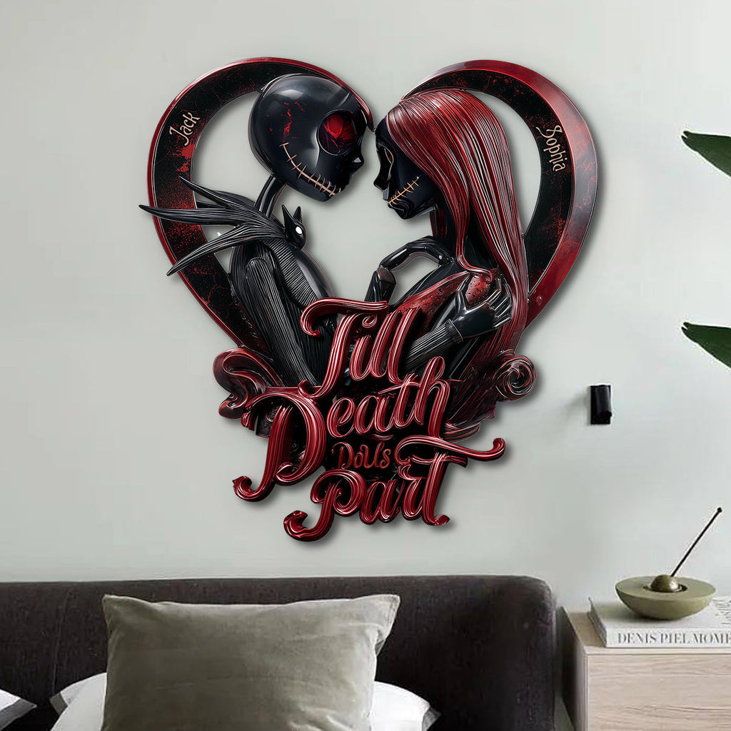 Personalized Till Death Do Us Part Cut Metal Sign for Couples Cut Metal Sign GradoCreations