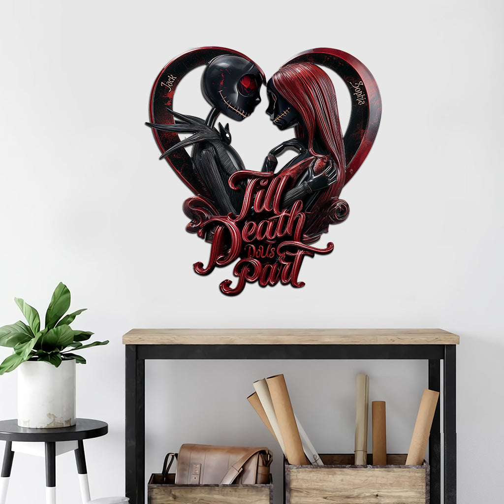 Personalized Till Death Do Us Part Cut Metal Sign for Couples Cut Metal Sign GradoCreations