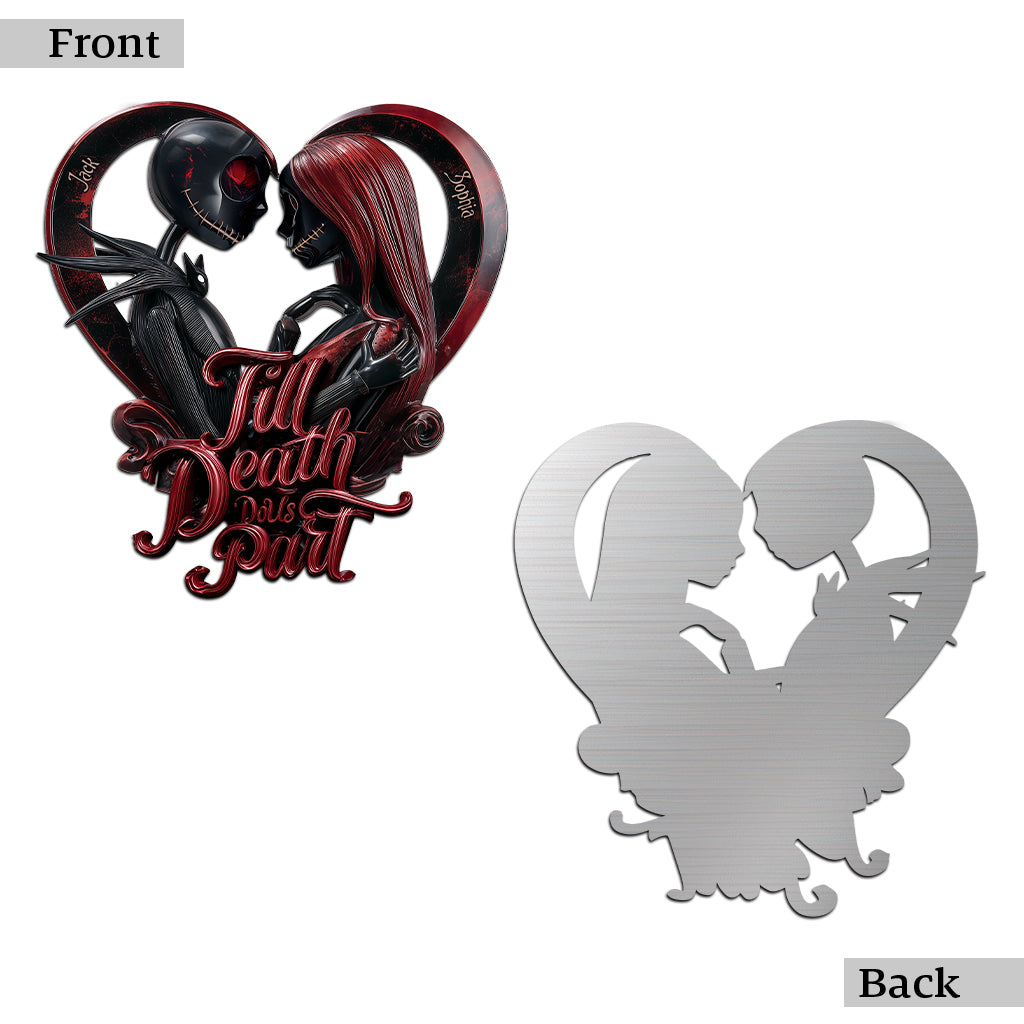 Personalized Till Death Do Us Part Cut Metal Sign for Couples Cut Metal Sign GradoCreations
