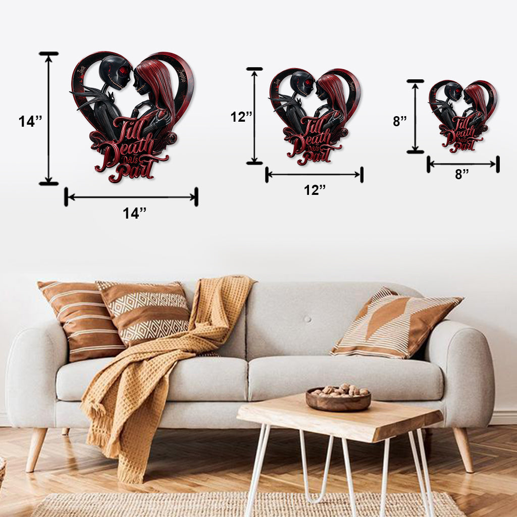 Personalized Till Death Do Us Part Cut Metal Sign for Couples Cut Metal Sign GradoCreations