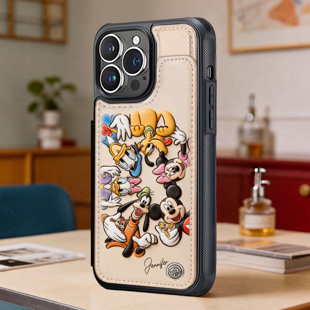 Personalized Disney Wallet Phone Case Durable PU Leather for Mom Fully Printed Wallet Phone Case GradoCreations