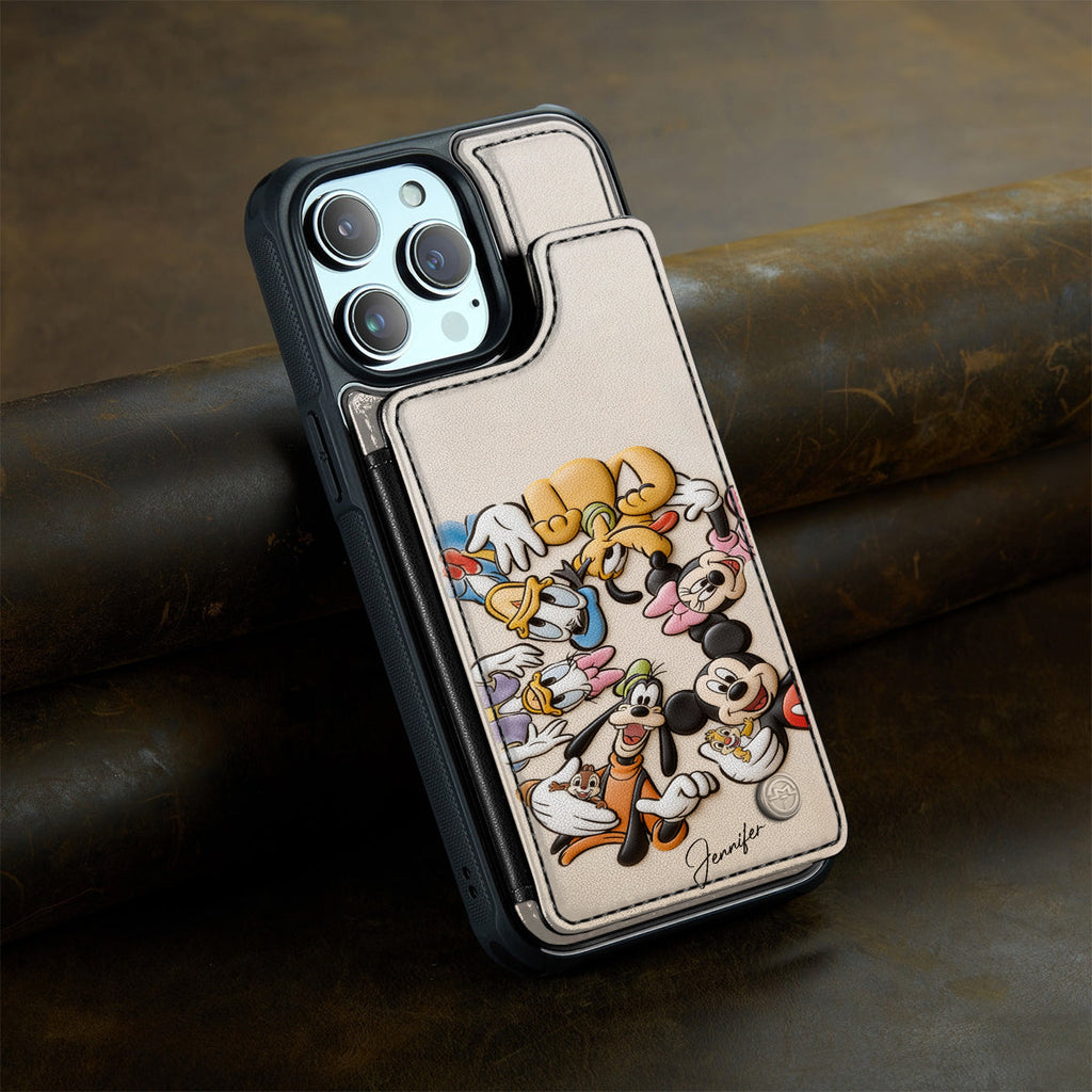 Personalized Disney Wallet Phone Case Durable PU Leather for Mom Fully Printed Wallet Phone Case GradoCreations