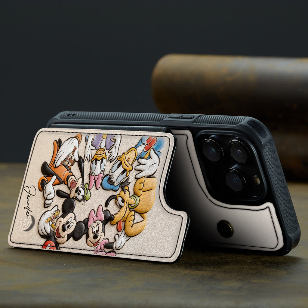 Personalized Disney Wallet Phone Case Durable PU Leather for Mom Fully Printed Wallet Phone Case GradoCreations