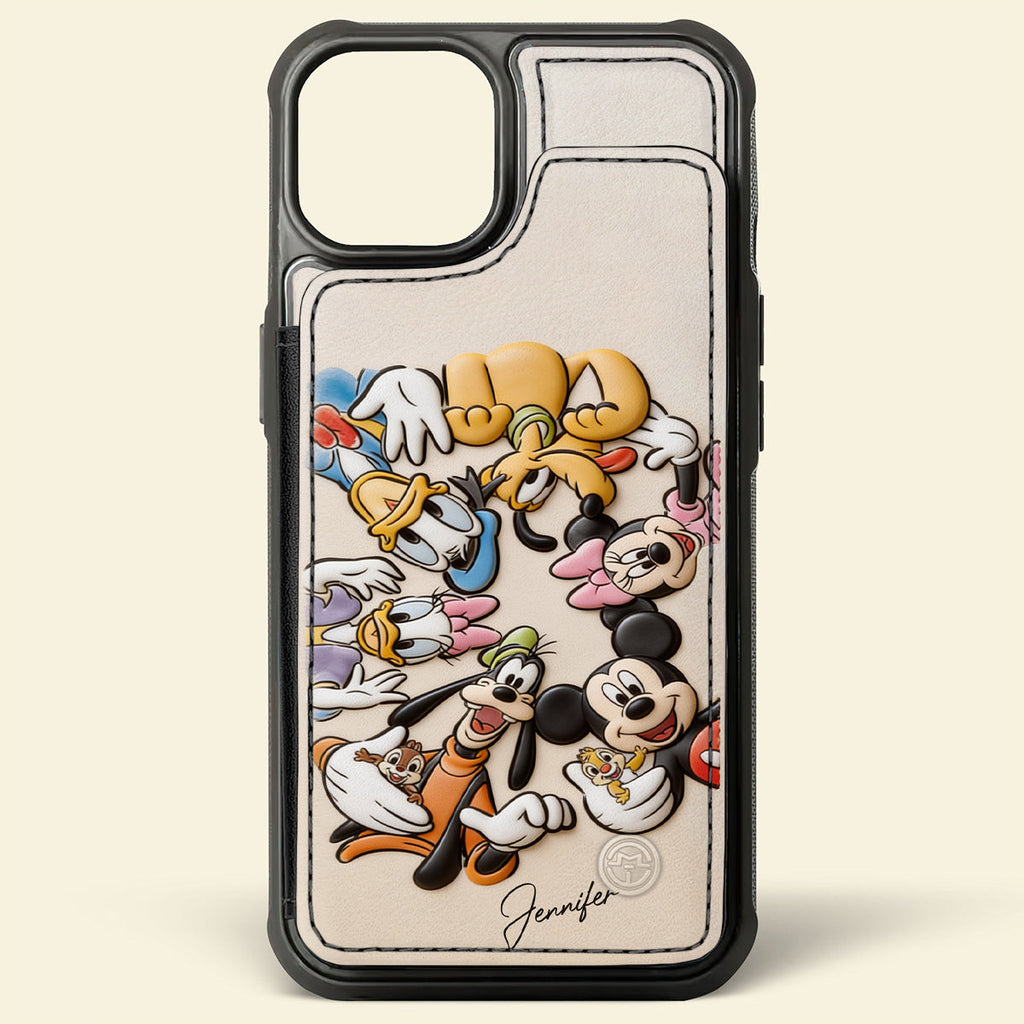 Personalized Disney Wallet Phone Case Durable PU Leather for Mom Fully Printed Wallet Phone Case GradoCreations