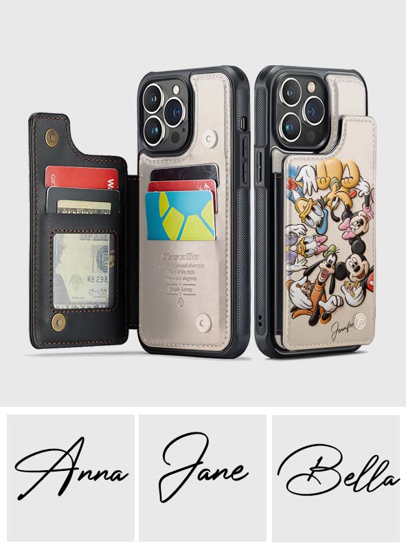 Personalized Disney Wallet Phone Case Durable PU Leather for Mom Fully Printed Wallet Phone Case GradoCreations