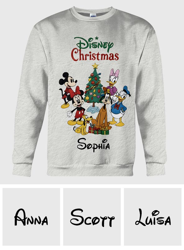Personalized Disney Christmas All Over Shirt for Kids | Unique Holiday Gift All Over Shirt GradoCreations