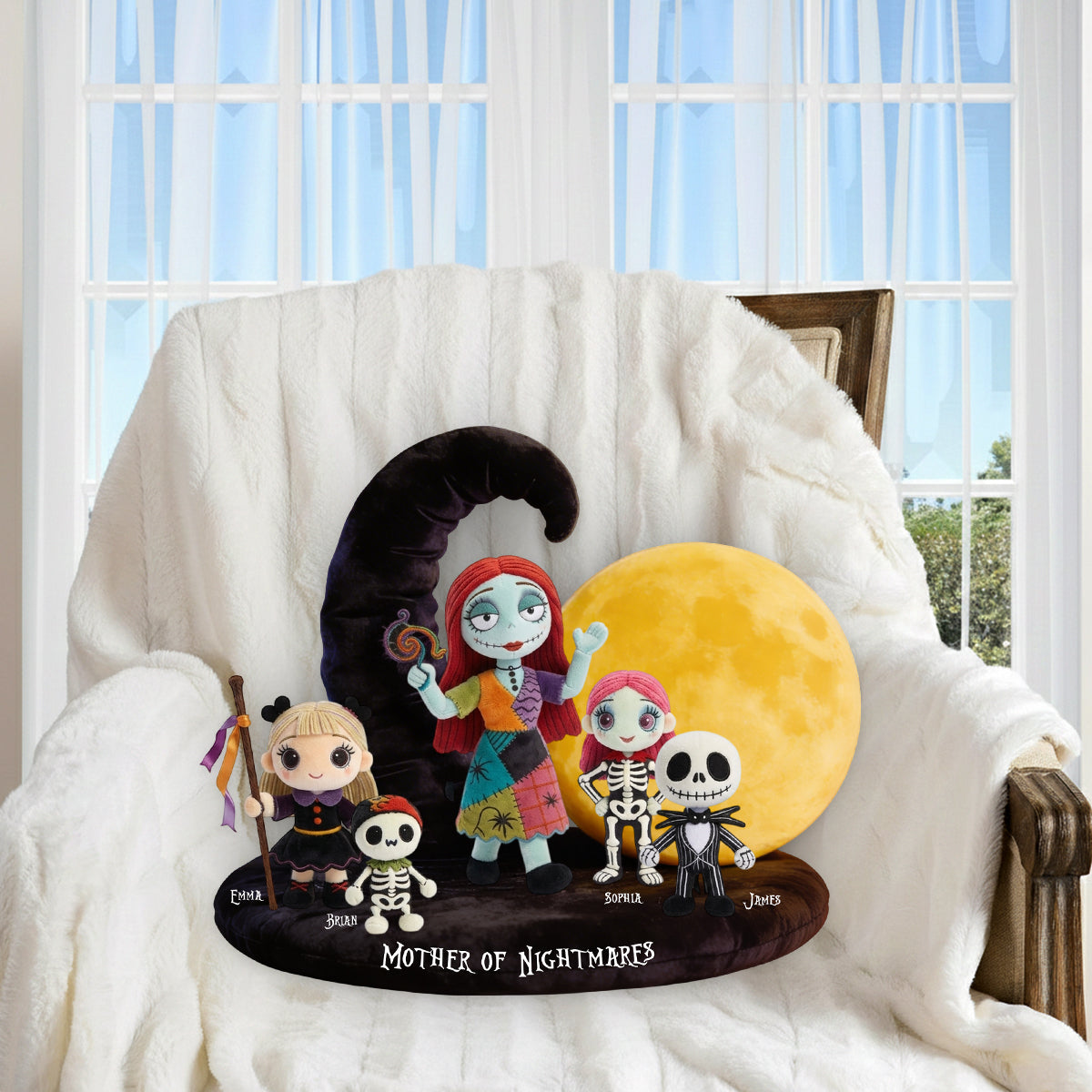 Personalized Nightmare Faux Fur Pillow Custom Gift for Kids Premium Faux Fur Pillow GradoCreations