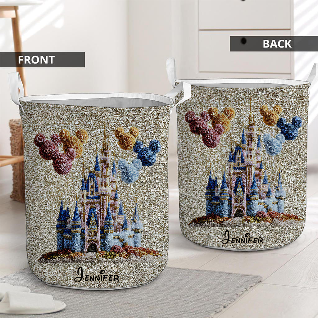 Personalized Magical Castle Laundry Basket for Kids Room Storage Laundry Basket GradoCreations