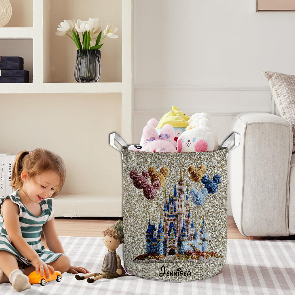 Personalized Magical Castle Laundry Basket for Kids Room Storage Laundry Basket GradoCreations