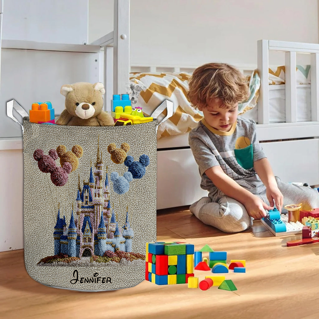Personalized Magical Castle Laundry Basket for Kids Room Storage Laundry Basket GradoCreations