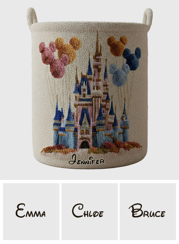 Personalized Magical Castle Laundry Basket for Kids Room Storage Laundry Basket GradoCreations