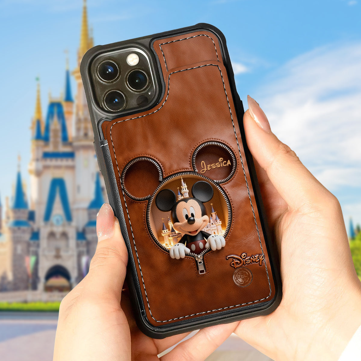 Personalized Mickey Mouse Wallet Phone Case Custom Name Gift Fully Printed Wallet Phone Case GradoCreations
