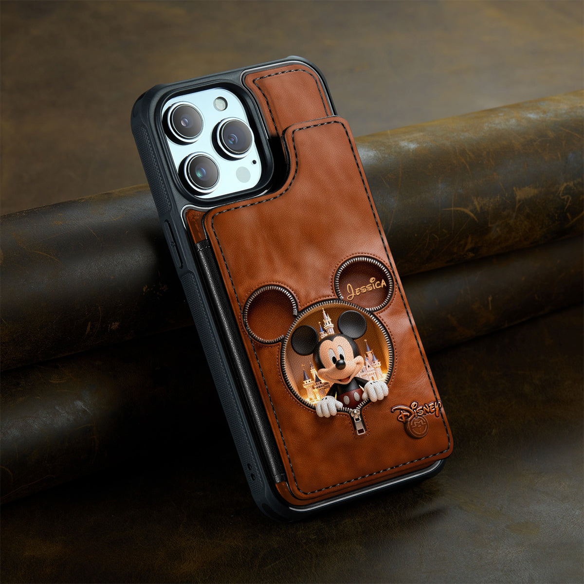 Personalized Mickey Mouse Wallet Phone Case Custom Name Gift Fully Printed Wallet Phone Case GradoCreations