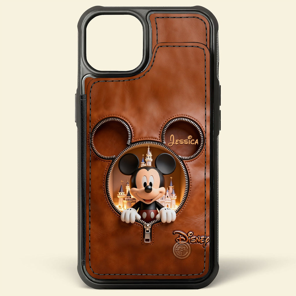 Personalized Mickey Mouse Wallet Phone Case Custom Name Gift Fully Printed Wallet Phone Case GradoCreations