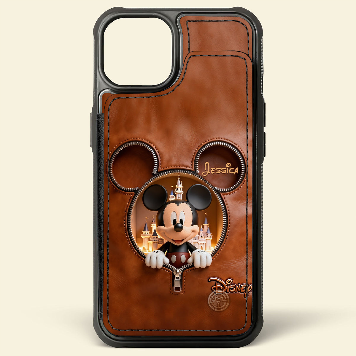 Personalized Mickey Mouse Wallet Phone Case Custom Name Gift Fully Printed Wallet Phone Case GradoCreations