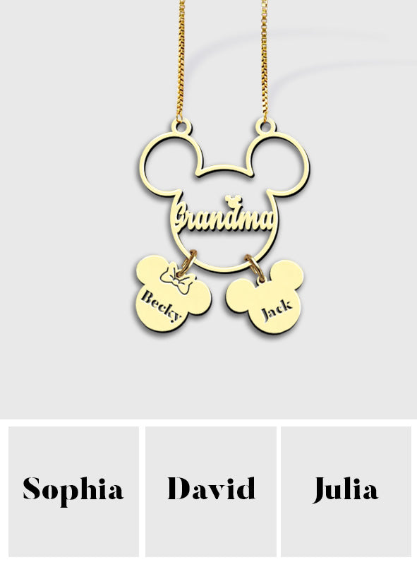 Personalized Mickey Mouse Necklace with Charms for Mom Necklace with Charms GradoCreations