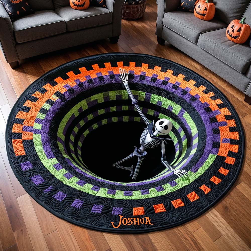 Personalized Nightmare Round Rug Unique Gift for Halloween Round Rug GradoCreations