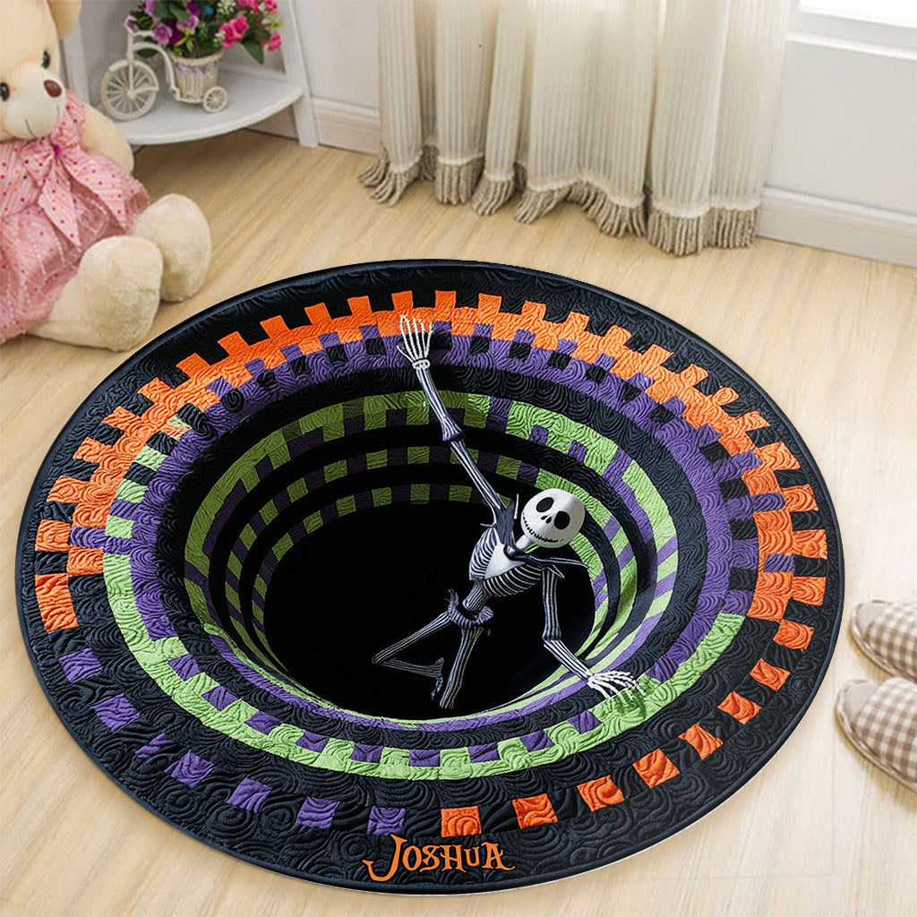 Personalized Nightmare Round Rug Unique Gift for Halloween Round Rug GradoCreations