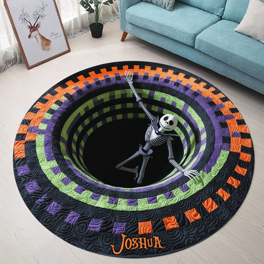 Personalized Nightmare Round Rug Unique Gift for Halloween Round Rug GradoCreations