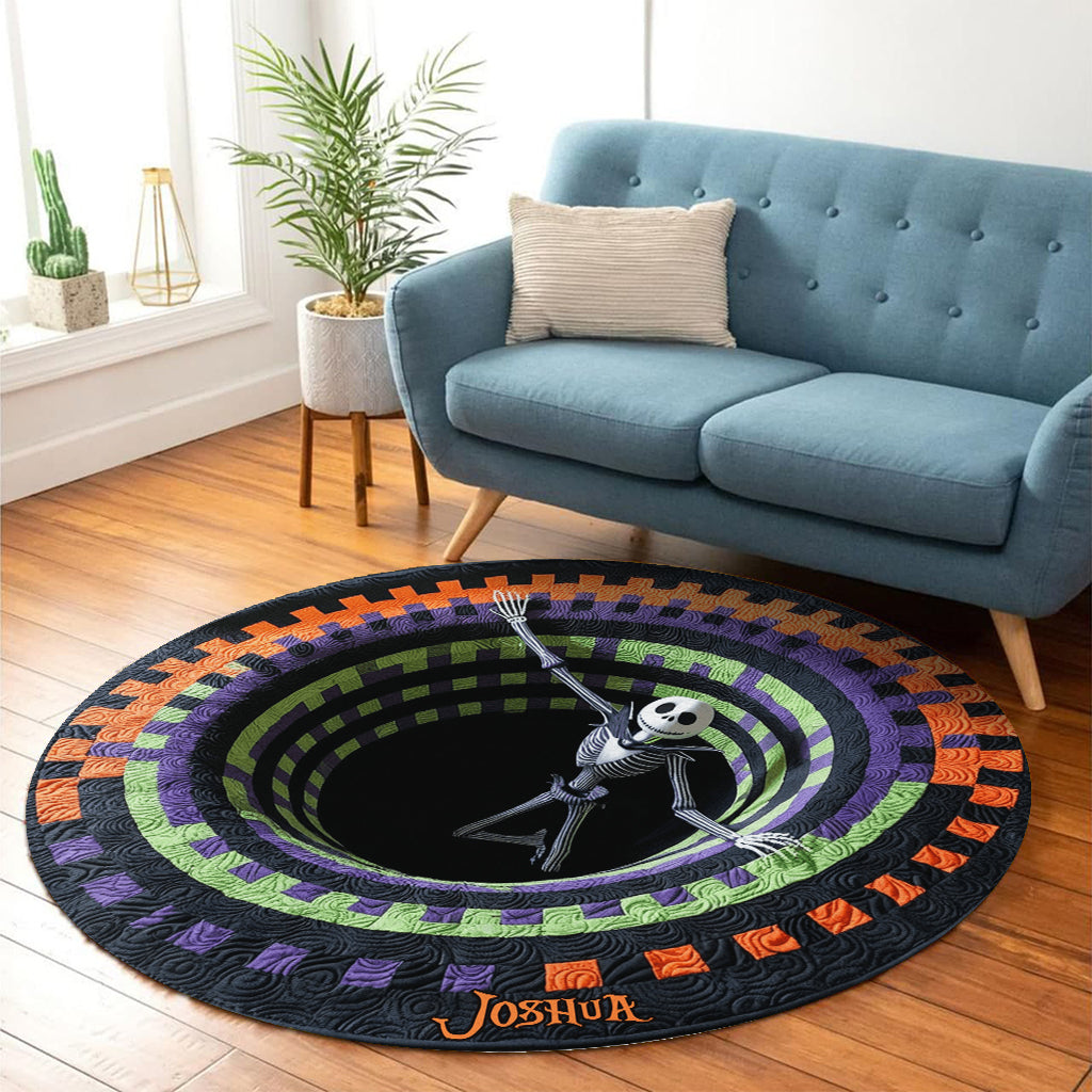 Personalized Nightmare Round Rug Unique Gift for Halloween Round Rug GradoCreations