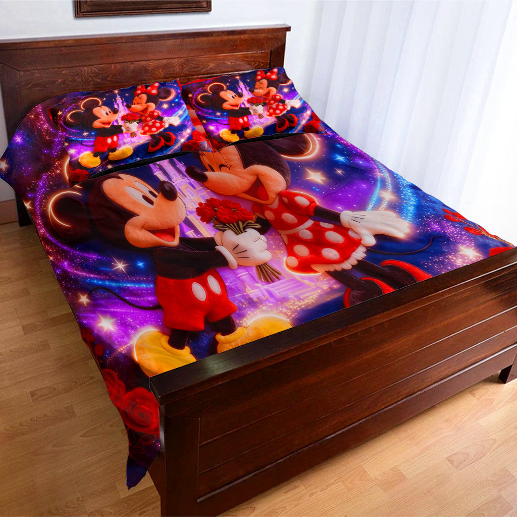 Personalized Mouse Couple Bedding Set Custom Names Gift Bedding Set GradoCreations