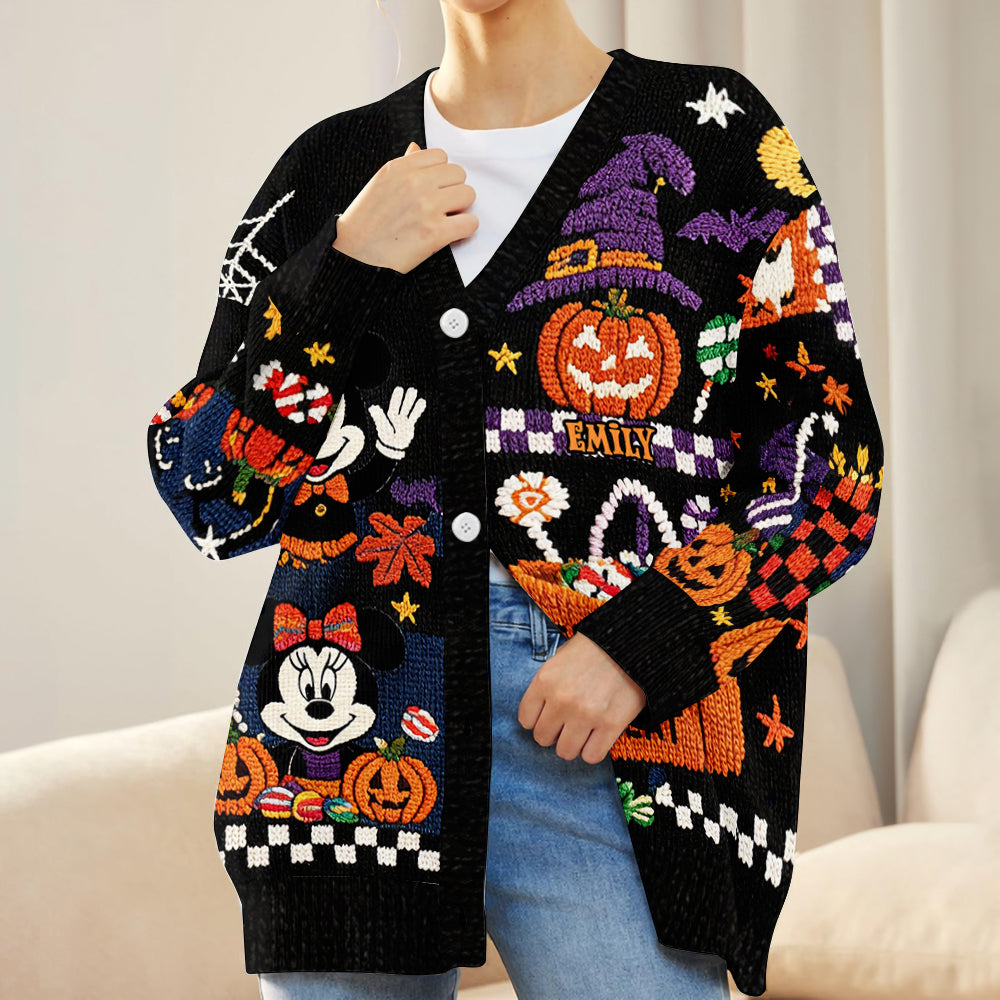 Personalized Trick or Treat Cardigan Sweater for Kids & Adults Cardigan Sweater GradoCreations