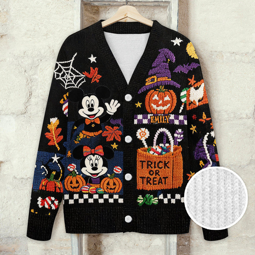 Personalized Knitted Cardigan Trick or Treat Gift for Her Cardigan GradoCreations