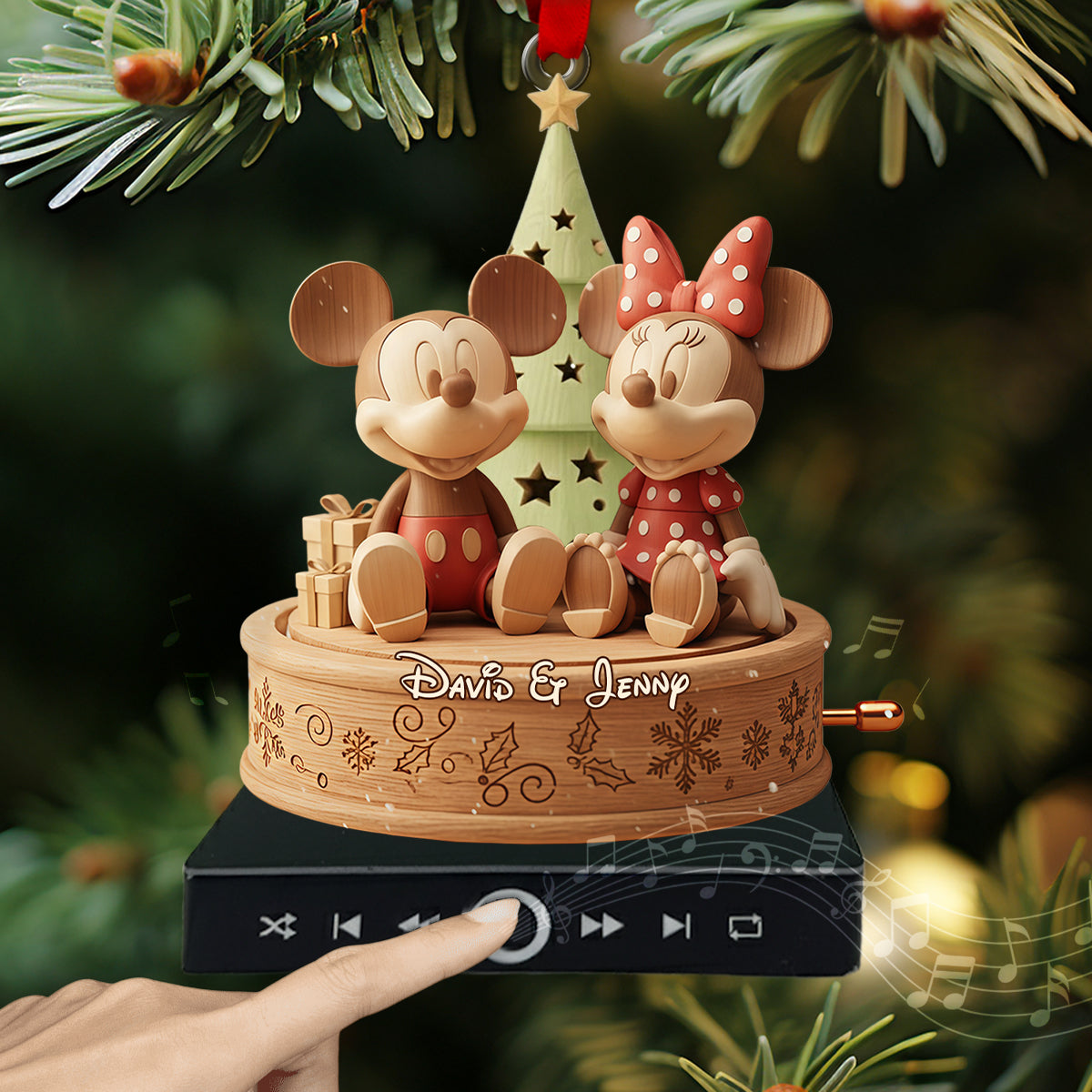 Personalized Musical Christmas Ornament Custom Name Gift for Family Music Ornament GradoCreations