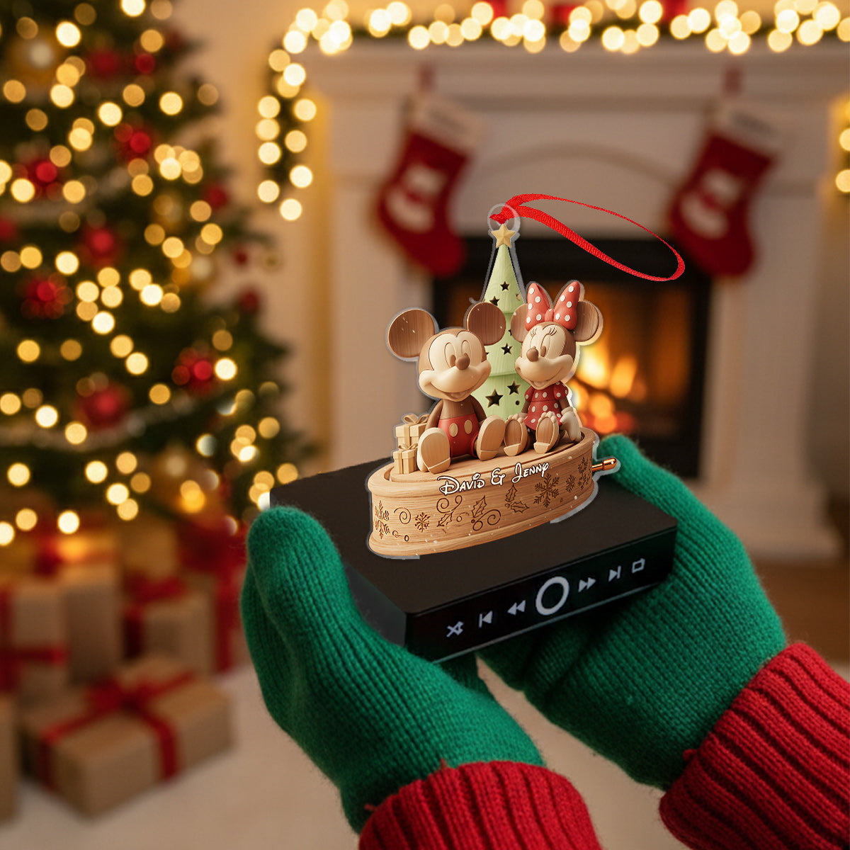 Personalized Musical Christmas Ornament Custom Name Gift for Family Music Ornament GradoCreations