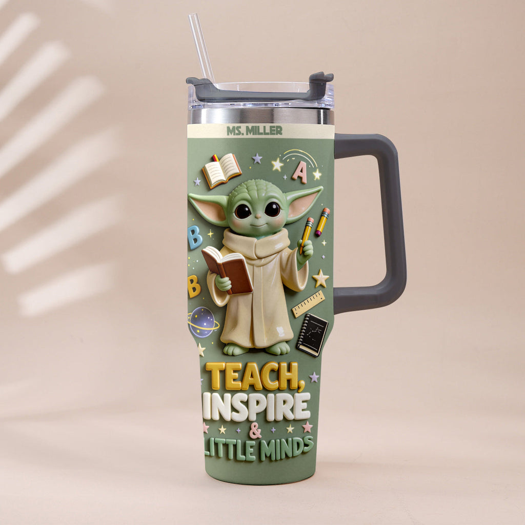 Personalized Tumbler with Plush Charm for Teacher Gift Tumbler With Plush Charm GradoCreations