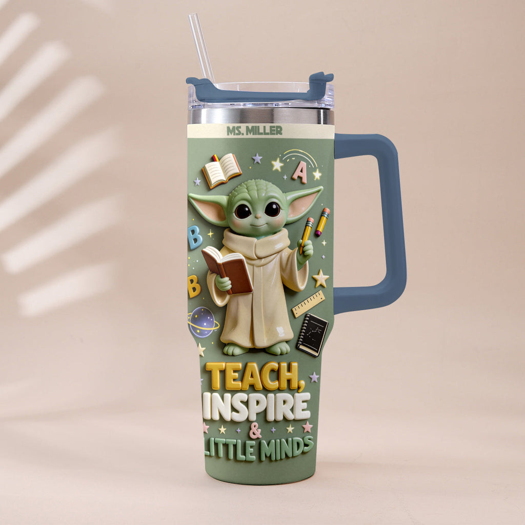 Personalized Tumbler with Plush Charm for Teacher Gift Tumbler With Plush Charm GradoCreations
