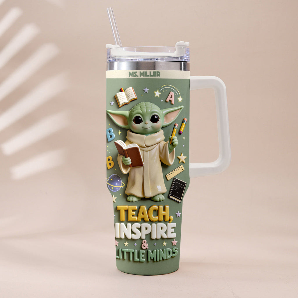 Personalized Tumbler with Plush Charm for Teacher Gift Tumbler With Plush Charm GradoCreations