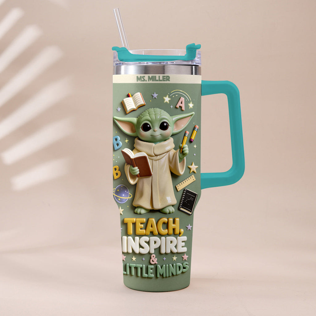 Personalized Tumbler with Plush Charm for Teacher Gift Tumbler With Plush Charm GradoCreations