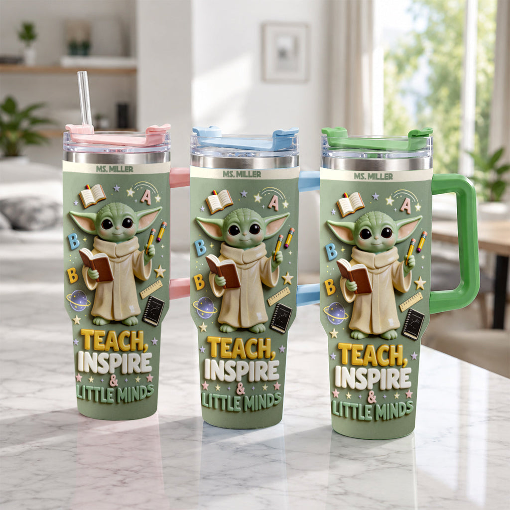 Personalized Tumbler with Plush Charm for Teacher Gift Tumbler With Plush Charm GradoCreations