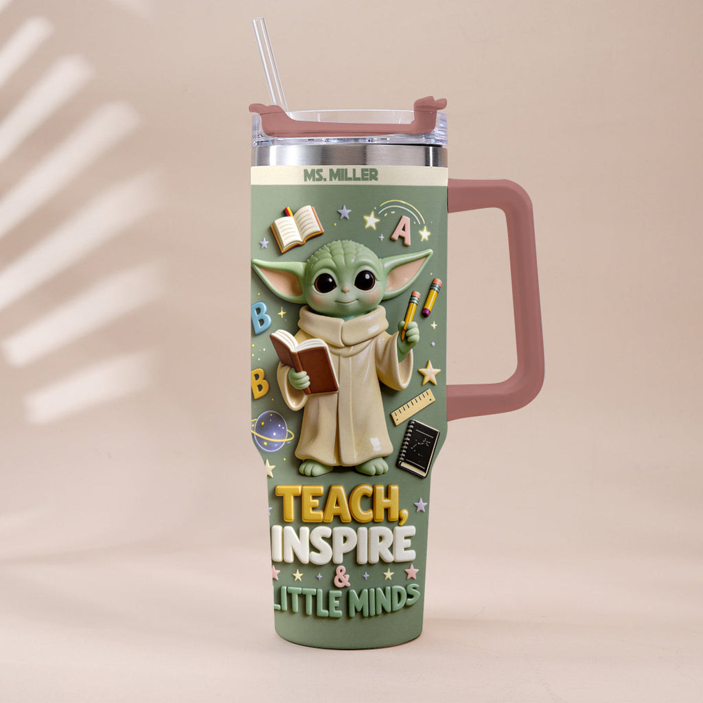Personalized Tumbler with Plush Charm for Teacher Gift Tumbler With Plush Charm GradoCreations