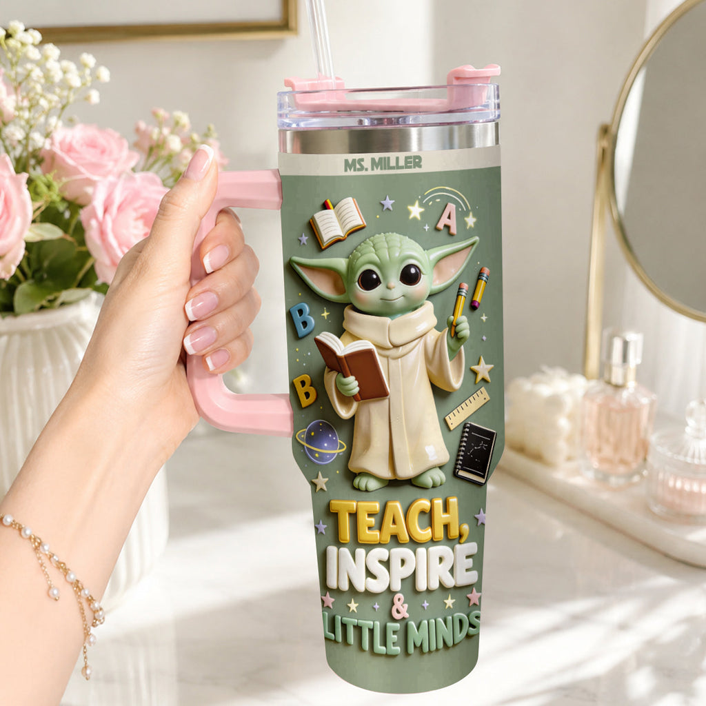 Personalized Tumbler with Plush Charm for Teacher Gift Tumbler With Plush Charm GradoCreations
