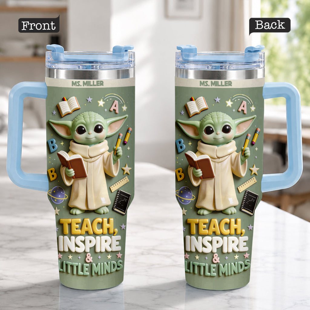 Personalized Tumbler with Plush Charm for Teacher Gift Tumbler With Plush Charm GradoCreations