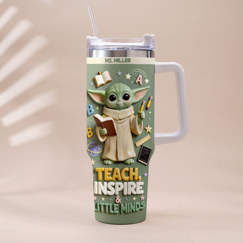 Personalized Tumbler with Plush Charm for Teacher Gift Tumbler With Plush Charm GradoCreations